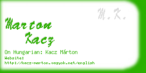 marton kacz business card